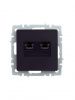 BRITE Розетка компьютерная двойная RJ45 кат.5E РК10-2-БрЧ черный IEK