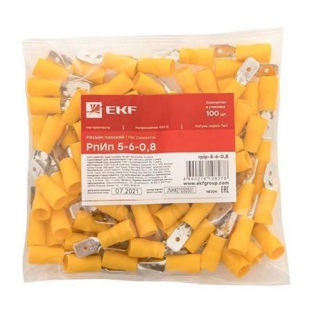 Разъем плоский "папа"РпИп 6,0-6,3 (100шт.) EKF PROxima