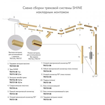 Коннектор L-образный Denkirs Shine Base TR5732-SB