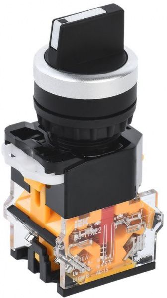 Переключатель D8-11X22 на 2 положения 1NO+1NC черный IEK